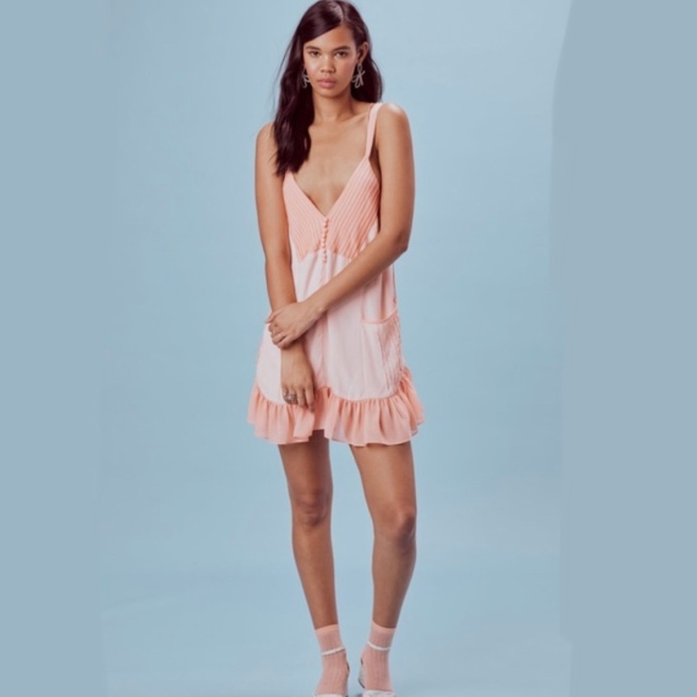 FOR LOVE & LEMONS | Louise mini dress trapeze peach